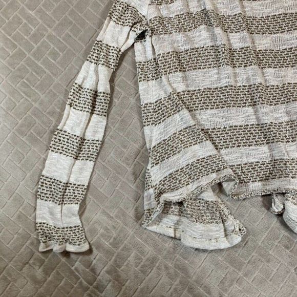 Three Hearts Womens Medium Sweater Open Front Cardigan Striped Pockets Stretch - Picture 8 of 9